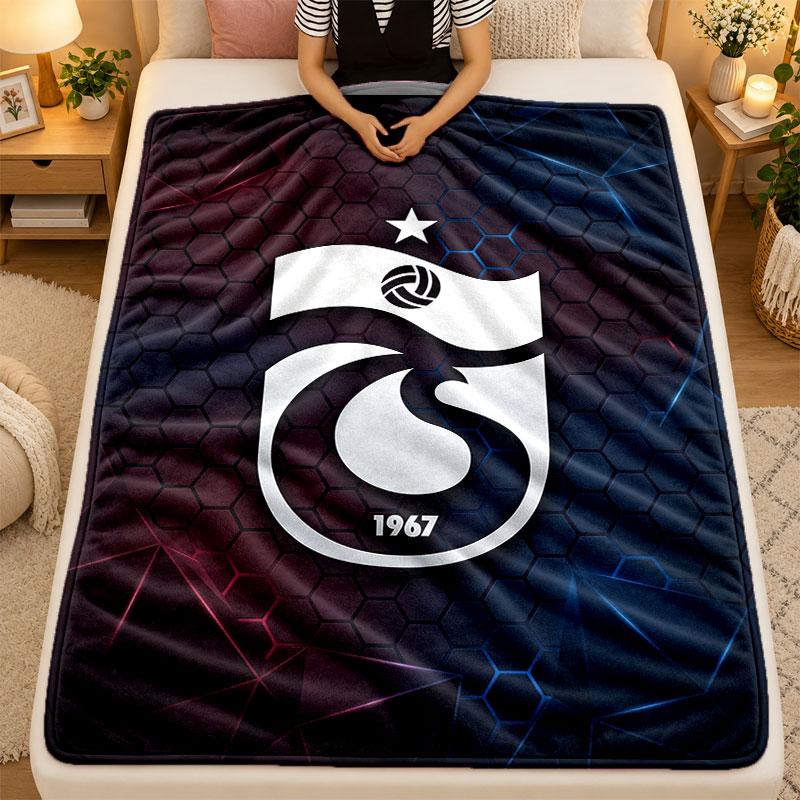 Flanell-DeckeTrabzonspor FC Warme Weiche Überwurfdecke für den Innenbereich Sofa Bett Wohnzimmer