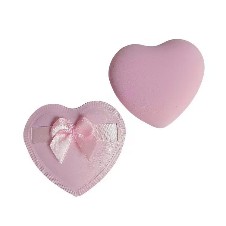 Heart-Shaped Cotton Candy Puff for Cushion Foundation - Dry & Wet Use Makeup Tool.