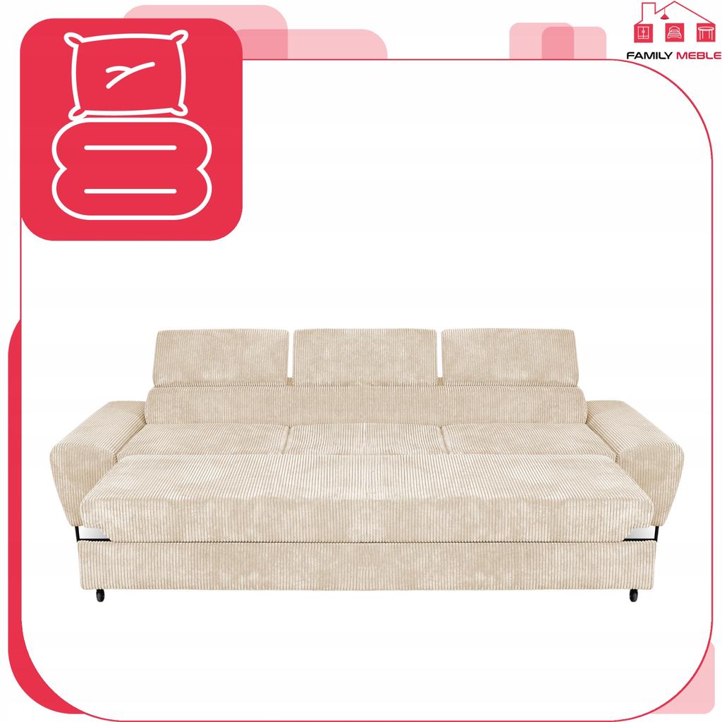 Sofa 3-Sitzer Schlafsofa mit Schlafcouch. spanien Savio Family Möbel beige Cord