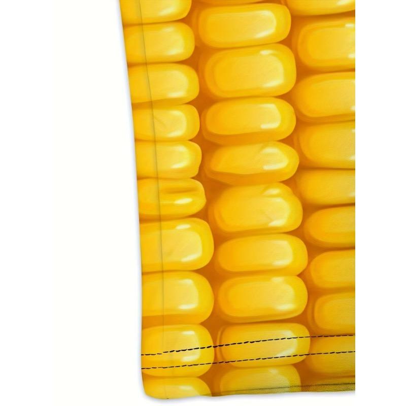 Corn Cob 3D Print T-Shirt – Unisex Yellow Short Sleeve Tee, Realistic Corn Kernels All Over Print, Funny Food Graphic Casual Top
