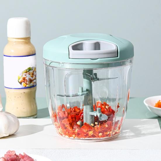 Grinder Manual Pull Cord Food Chopper for Garlic Ginger Peppers Onion Puree