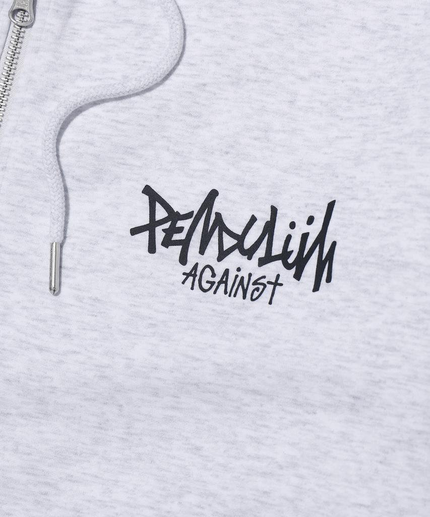 Pendulum Back Logo Two-Way Zip-Up Hoodie Lq1Ju036_Light Grey