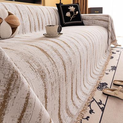 1pcs Simple Stripe Chenille Sofa Cover Waterproof Cat Resistant All Season Couch Protector Slipcover