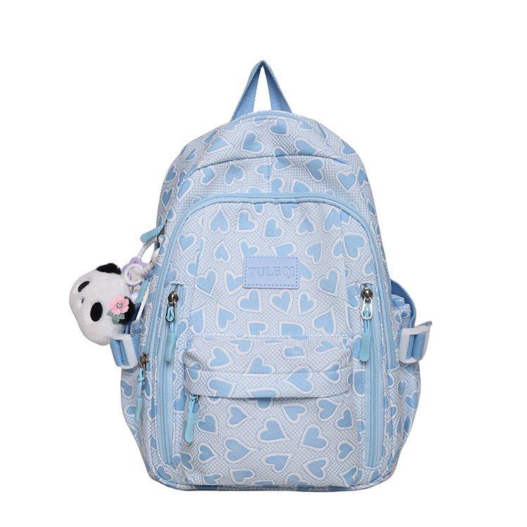 

Любовний рюкзак Шкільна сумка для молодших школярів. Жіночий рюкзак для студентів із принтом синій