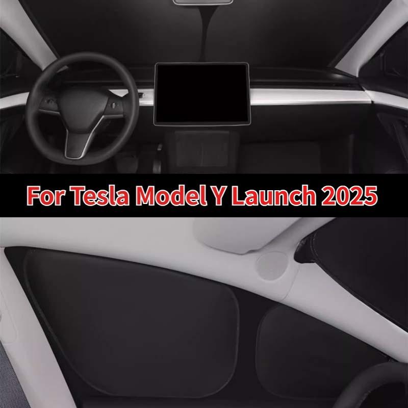 For Tesla Model Y Juniper 2025 Car Side Window Sun Shade Curtain Summer Sun Protection Sunshade Cover UV Car Privacy Curta