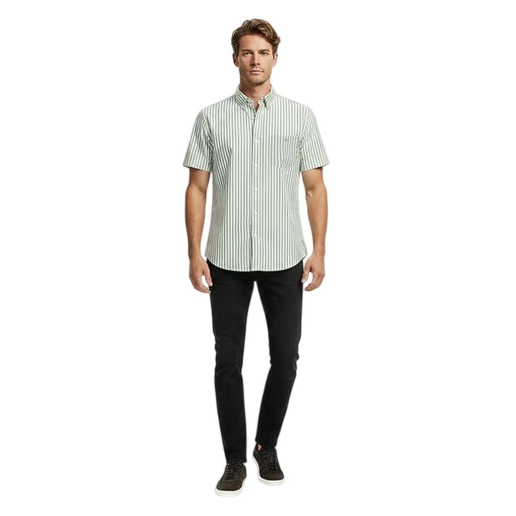Gant Mens Striped Poplin Short-Sleeved Shirt