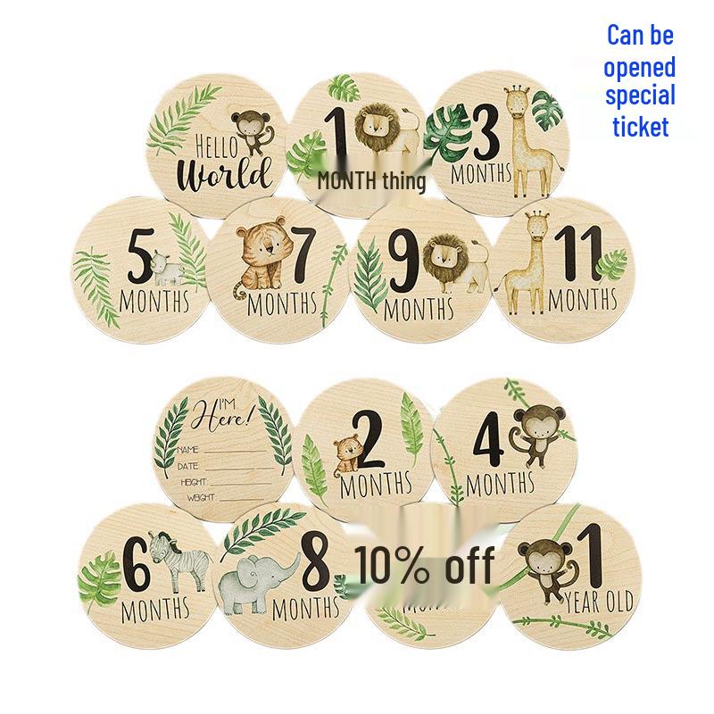 Wooden Newborn Milestone Sign: Baby Photography Prop for Monthly Memories
