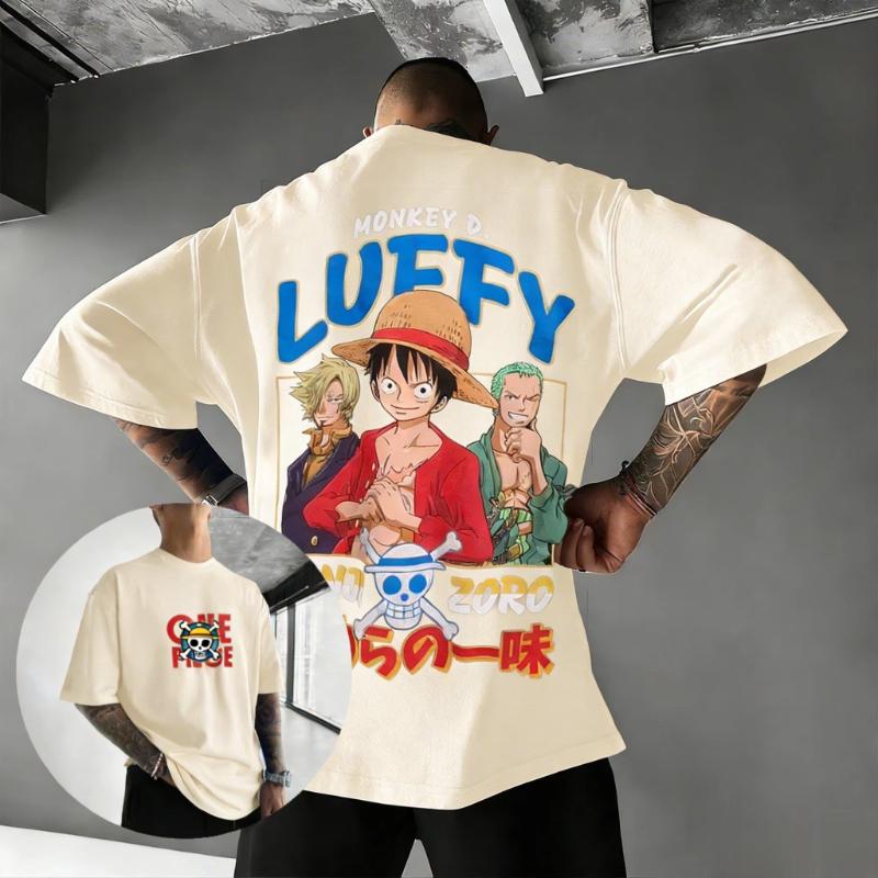 

2026 Лето Y2k Оверсайз Цельный Luffy Аниме Графический Футболка Мужчины Женщины Уличная Одежда Футболка Повседневная С Коротким Рукавом Топы Мультяшный Принт S