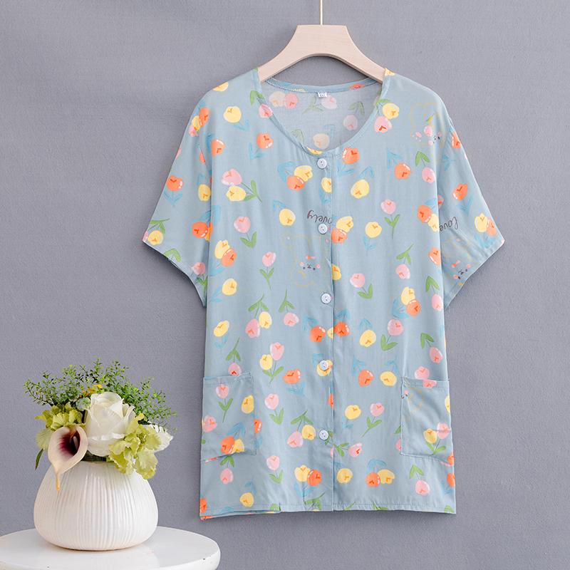 Summer Top Women Cardigan Thin Short Sleeve Plus Size Women's Blouse Summer Loose Vintage Clothes