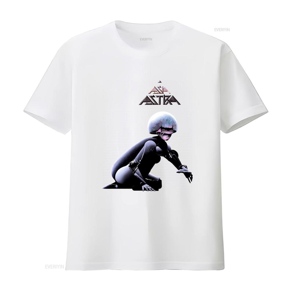 Cotton T shirt Asia Astra Rock Music with Futuristic Robot Design Geoff Downes John Wetton Mandy Meyer vintage Washed Stretched