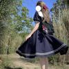 Süße Frau Kleid Chic Sailor Kragen Puff Sleeve Vestidos Weibliche Robe Lolita Kleid Sommer Nette frauen Kleider