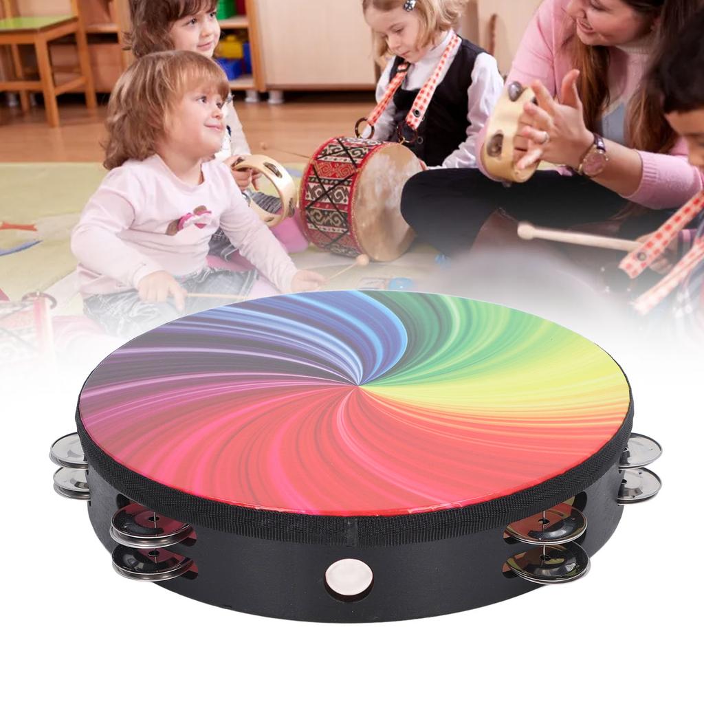 Ruční tamburína 10 palců Dvouvrstvá Zvonkový díl Masivní dřevo a PET Ruční buben