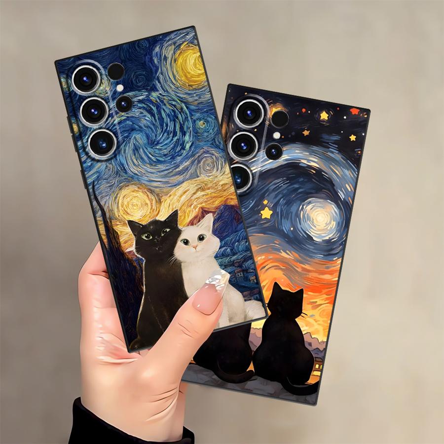 Funda Phone Cover Case for Samsung Galaxy S26 Ultra S23 S20 Ultra S10 S9 S25 Plus S24 Note 20 8 9 10 S21 FE Cartoon Cute Cat
