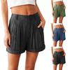 Sommershorts für Damen, lässig, hohe Taille, weiter Beinschnitt