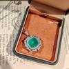 Vintage Luxury Emerald Pendant Necklace with Cotton Inclusions Women Elegant Gemstone Jewelry