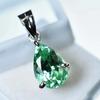 Natural Green Sapphire Certified 24 Ct Solid Silver Pear Cut Pendant Gemstone