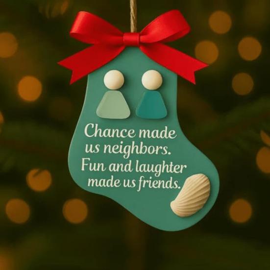 Strom/Ponožka Tvarované Mořské Sklo Přátelství Dekor Ručně Vyráběná Pobřežní Vánoční Závěsná Ozdoba na Vánoce Sváteční Domácí Dekorace