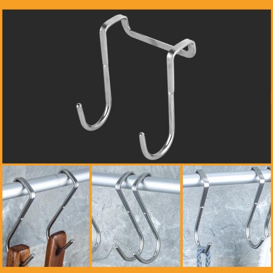 Over The Door Door Hanger Free Punching No Trace Stainless Steel Clothes Rack for Home