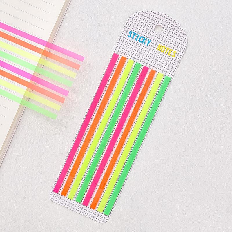 1pcs Fluorescent Sticky Strips 160 Sheets PET Transparent Memo Pad Index Stickers for Book Home Office