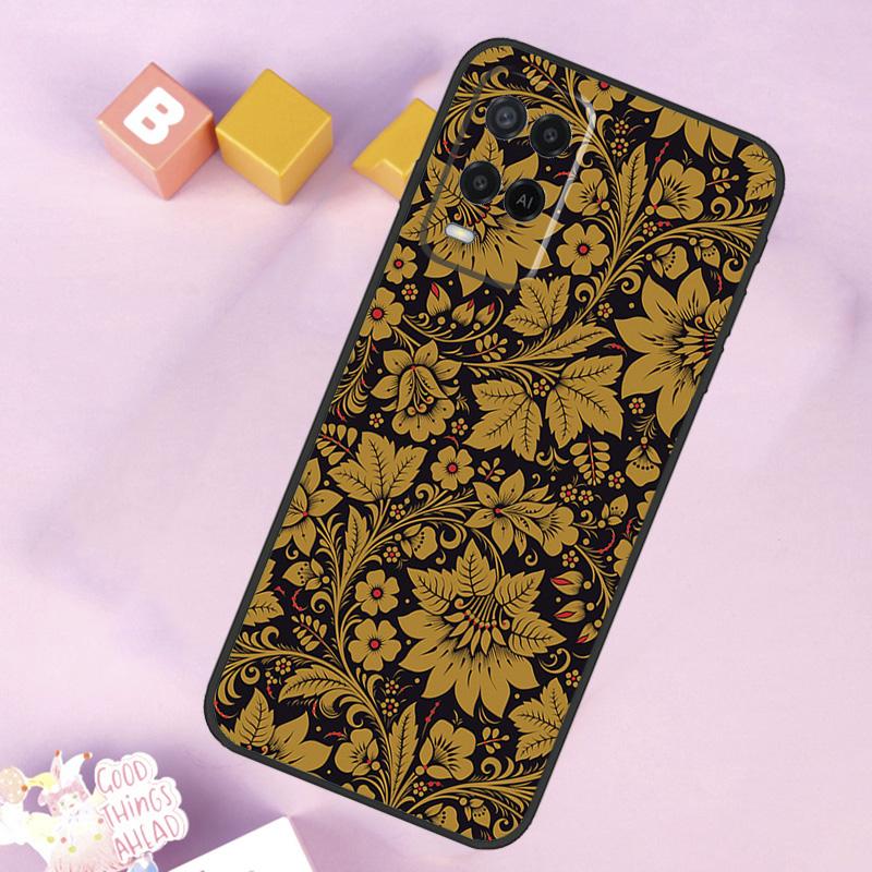 

Russian Scarf Floral Case For Oppo A6 A5 Pro A15 A16 A76 A96 A17 A57 A98 A58 A78 A18 A38 A54 A74 A94 A40 A60 A80 OPPO A77 5G