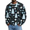 Men's Neck Knit Sweater with Christmas Print for Fall Winter Holiday