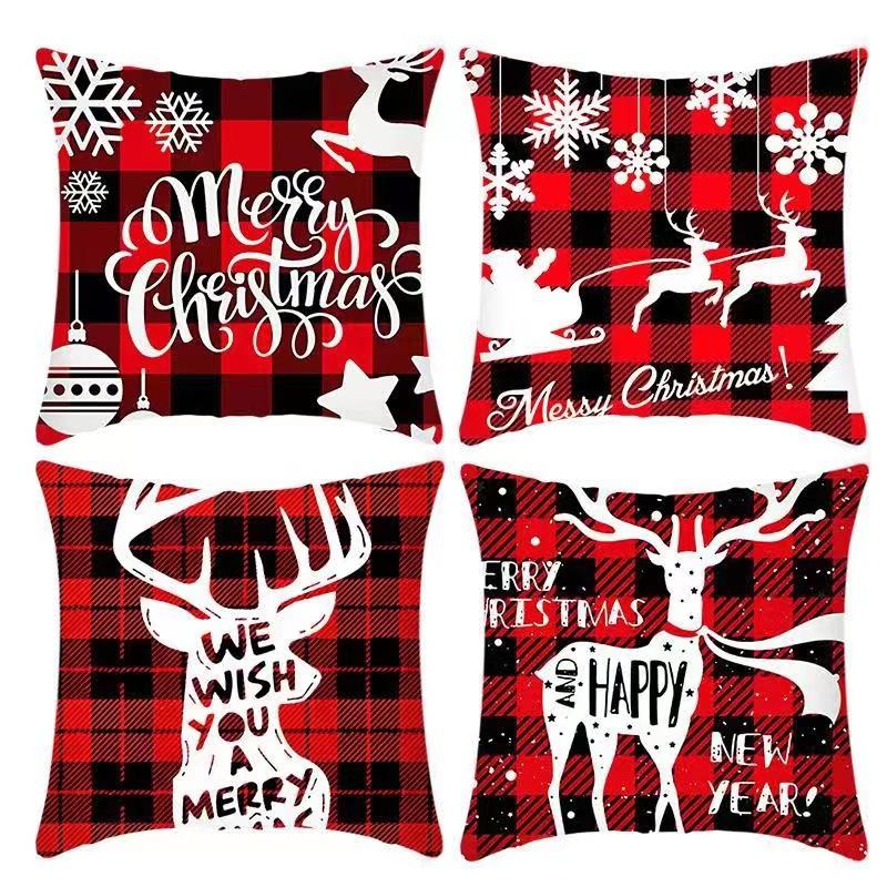 New Christmas Pillow 4 Combination Picture Pillow Cushion Pillowcase Home Office Pillowcase