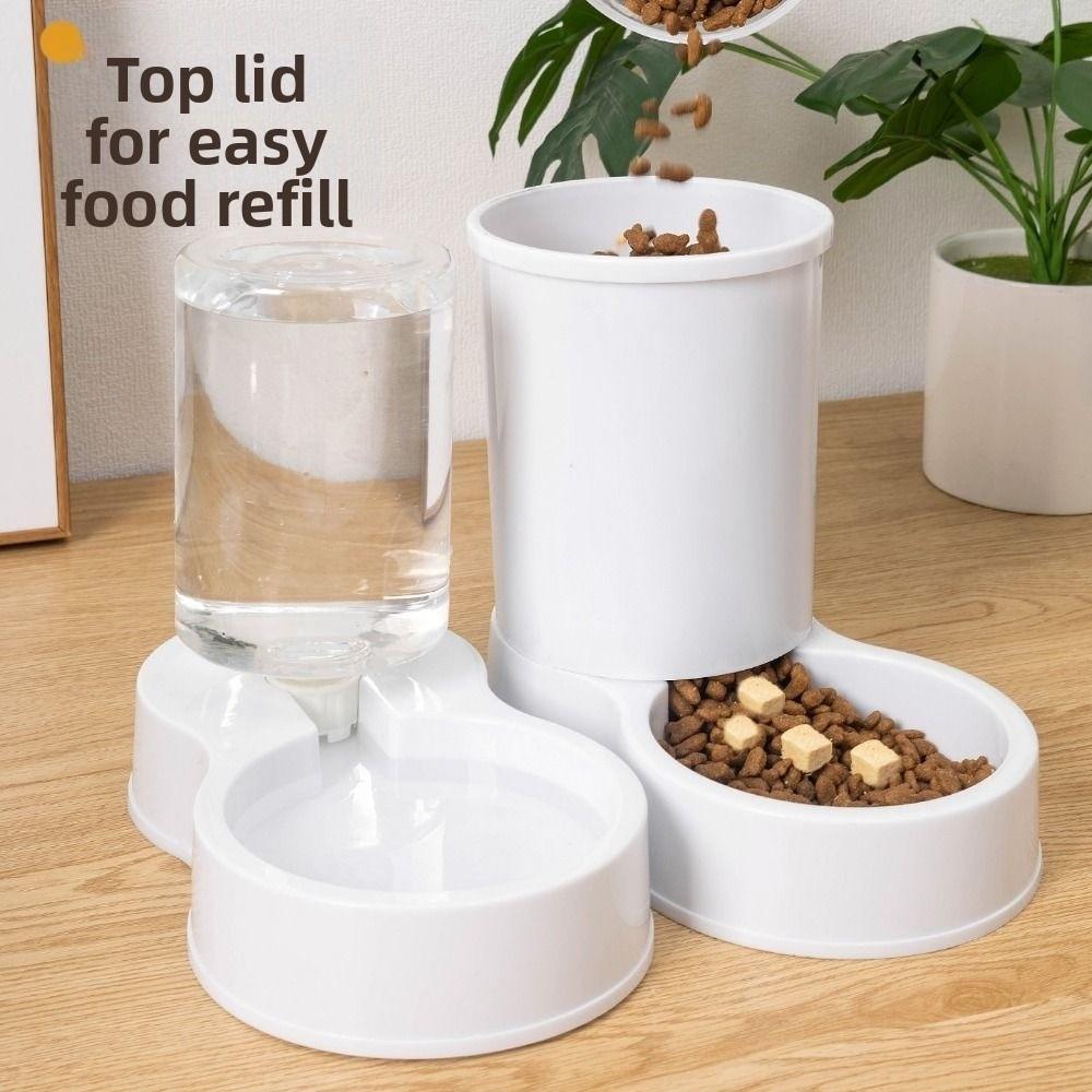 Large Capacity Cat Dog Water Dispenser Feeder Set 800mL Pet Integrated Food Bowl