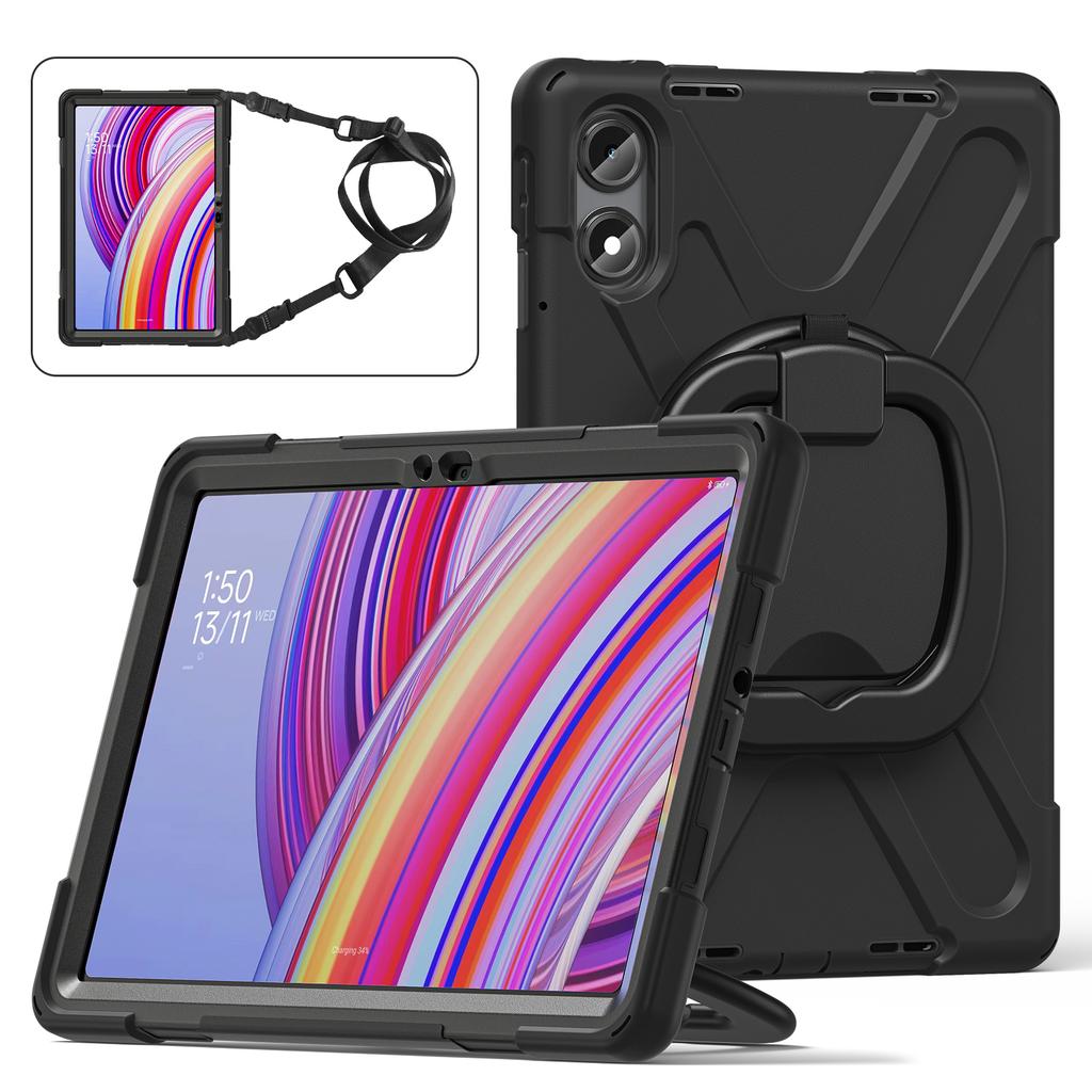 360 Rotating Kids Case Universal for Xiaomi Poco Pad Redmi Pad Pro 2024 12.1 Inch Heavy Duty Stand Cover with Shoulder Strap