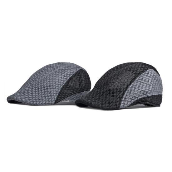 Men Advanced Hat Hollow Out Contrast Color Thin Breathable Soft Sunscreen Washable Men Beret Men Summer Cap Headwear