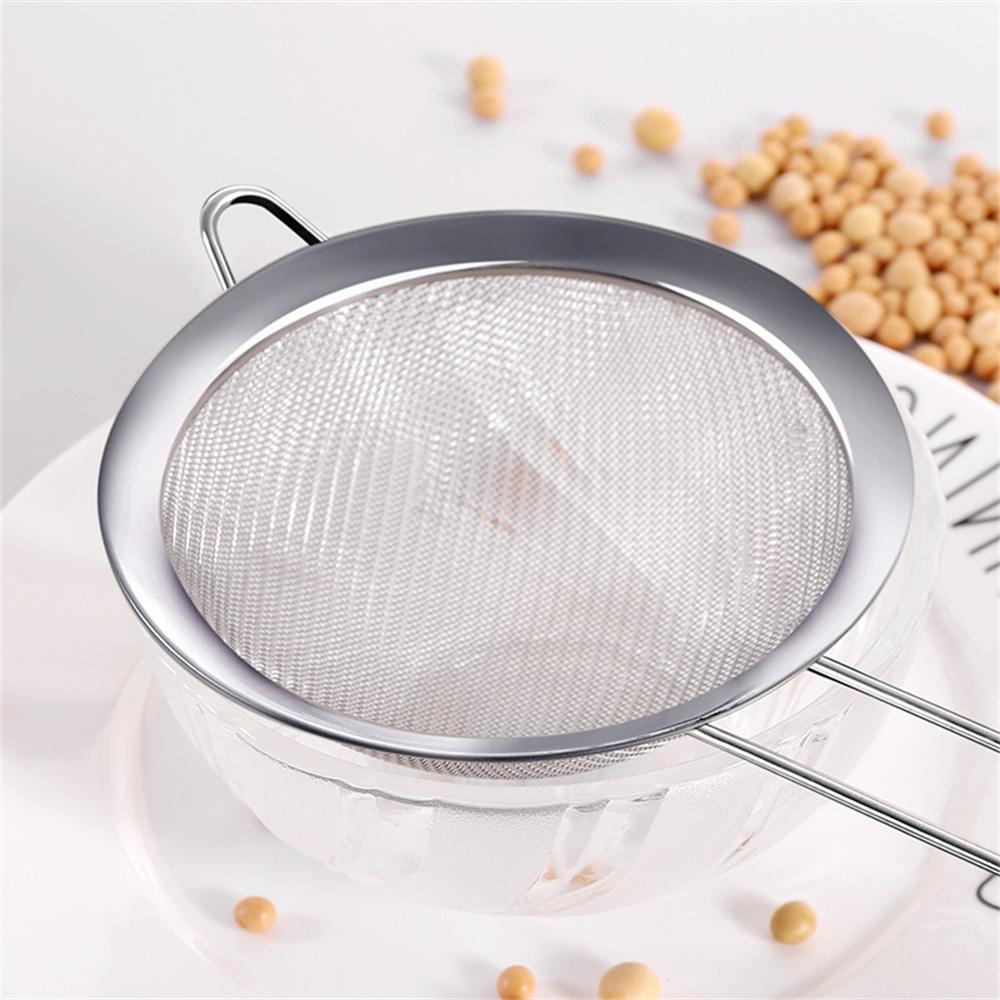 1pc Stainless steel strainer kitchen household strainer oil spill strainer soybean milk sharp ear strainer flour filter screen