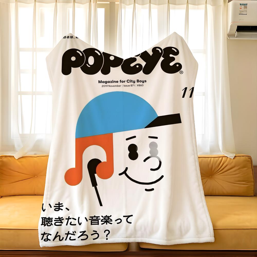 Cartoon P-popeye Throw Flannel Cozy Print Blanket, Portable, Durable Machine Washable Cute Cool