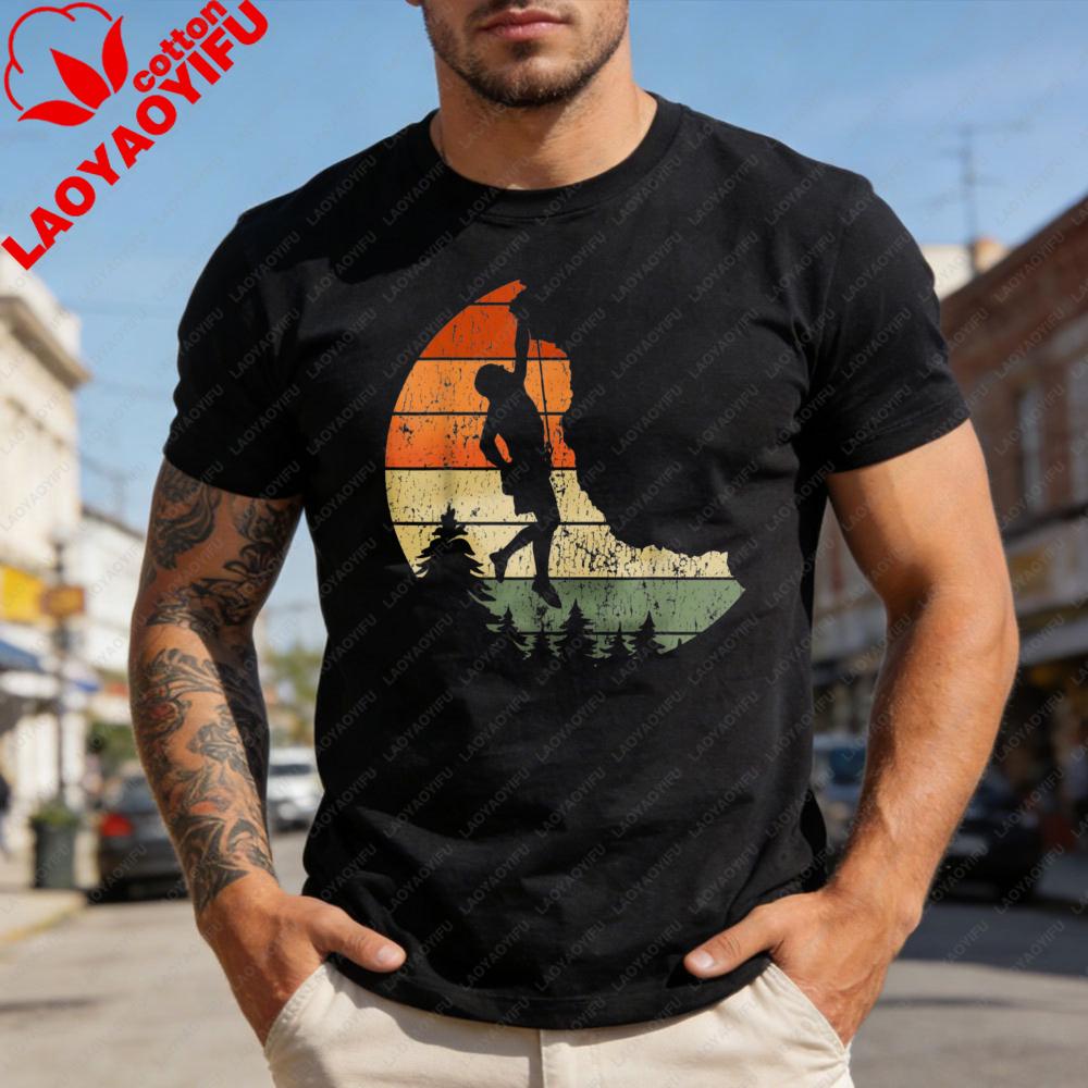 Fishing Sunset Silhouette Outdoor Adventure Summer Tops Men TShirt Casual Cotton Short Sleeve Fashion Top Gift for Men