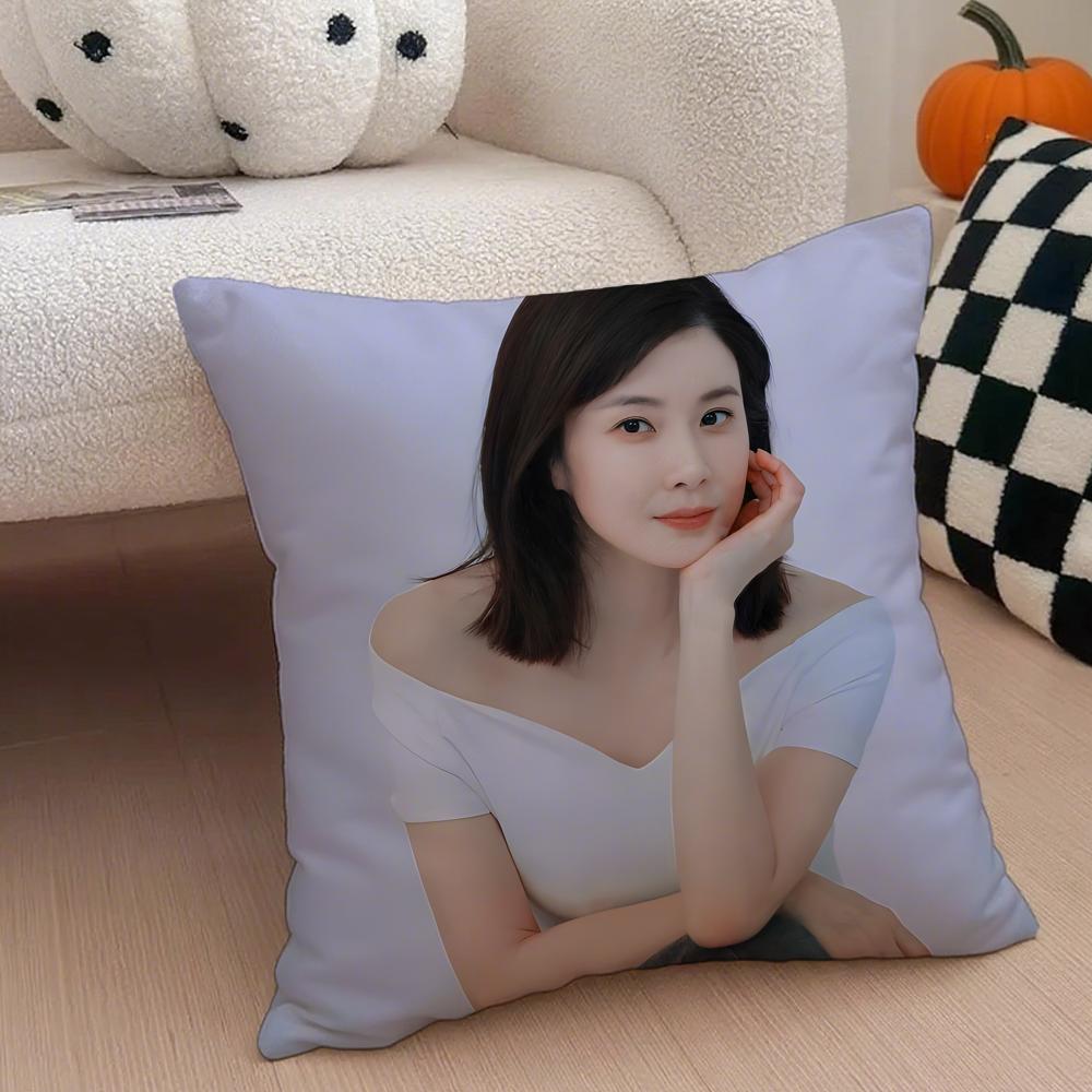 Actor Elegant LLee Bo Young Cushion Cover Throw Pillow Cover Hidden Button Durable Polyester Chair Cushion