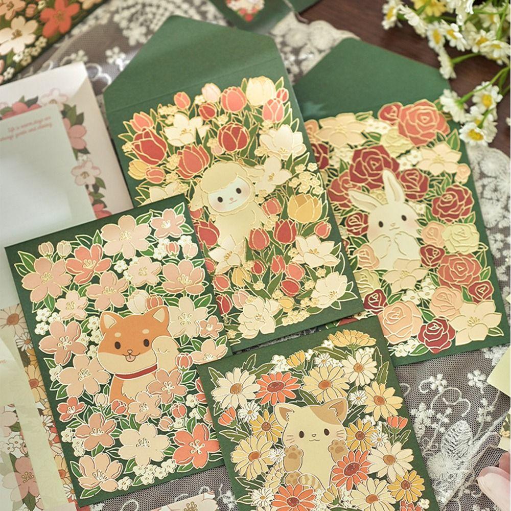 Blumenmuster Briefpapier Mehrfarbiges Schreibpapier mit Umschlägen Schulbürobedarf