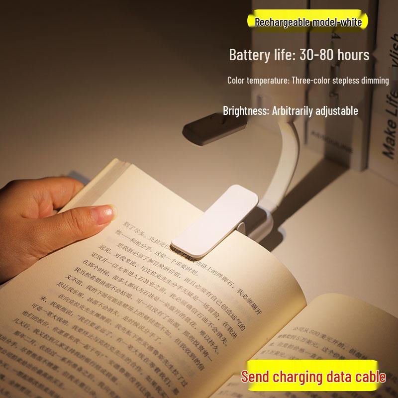 Rechargeable Mini Clip-On Reading Lamp - Dormitory & Bedside Study Light