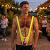 Chest Hair Toupee T-Shirt, Men Funny Muscle Shirt with False Chest Hair, Six Pack Ugly Muscle Tee, Loose Fit Shirt for Bachelor Party Carnivals