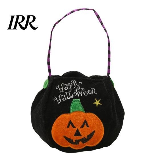 Large Capacity Candy Holder Halloween Trick or Treat Bucket, 9.8x5.9 Inch Pumpkin Witch Black Cat Plush Children's Tote Bag, Soft Basket with