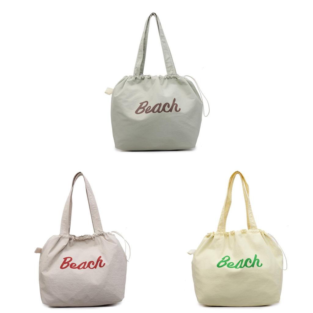 Nylon Letter Bag With Drawstring Closure For Casual Daily Use