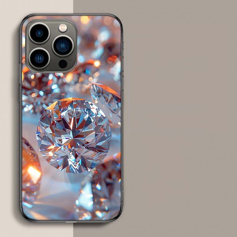Shining and Dazzling Diamond Gemstones Phone Case For Iphone 17 Air 15 Pro 14 Plus 16 Pro Max 17E 16E 12 13 Mini 11 Cover Cute