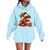 Women's Casual Comfortable Long-Sleeved Christmas Letter-Printed Warm Hooded Crew-Neck Sweatshirt