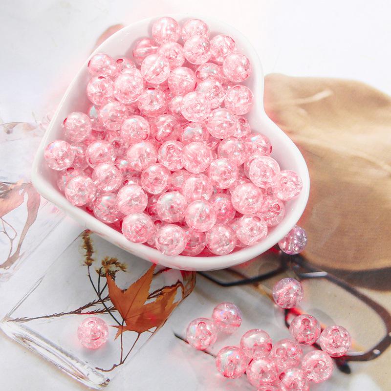 Acrylic AB Crushed Flower Bubble Round Beads for DIY Bracelet Jewelry Making