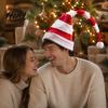 Christmas Window Display Props Elf Pointed Hat Striped Hat with Pompom or Funny for Adults Bells Cosplay Adults Holiday Party Costume Novelty