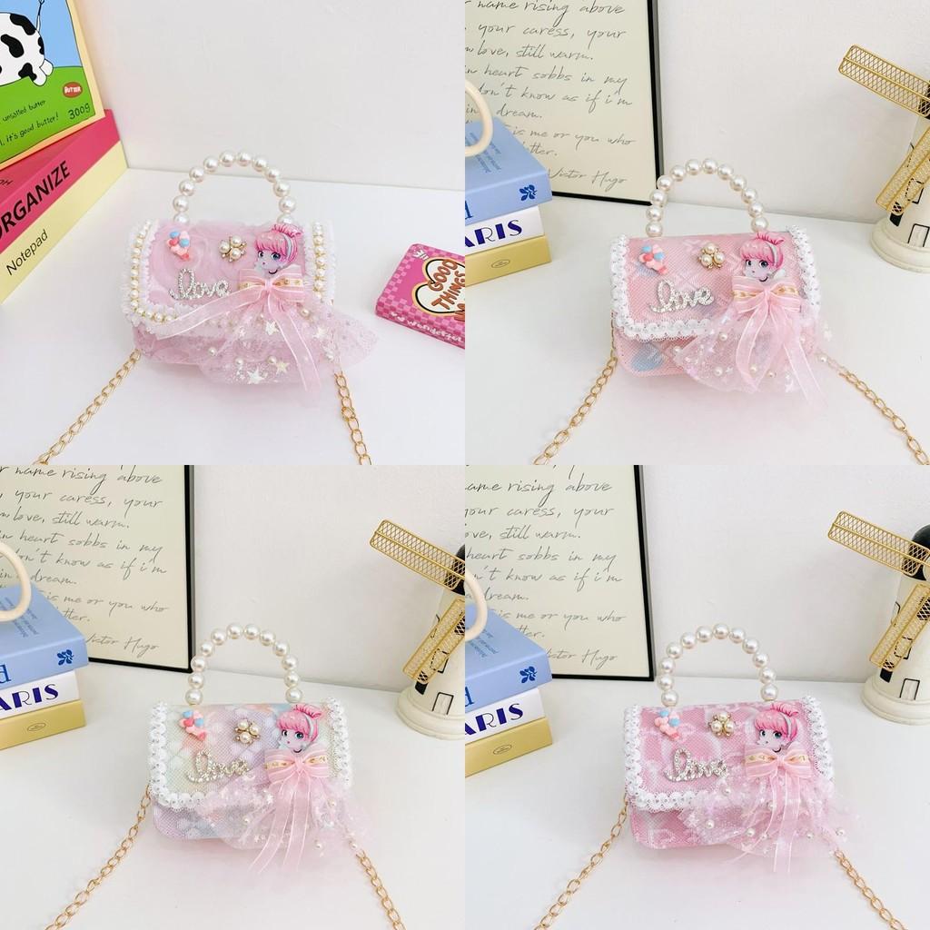 Lightweight Pearl Charming Shoulder Bag For Girls Featuring Cute Princess Design