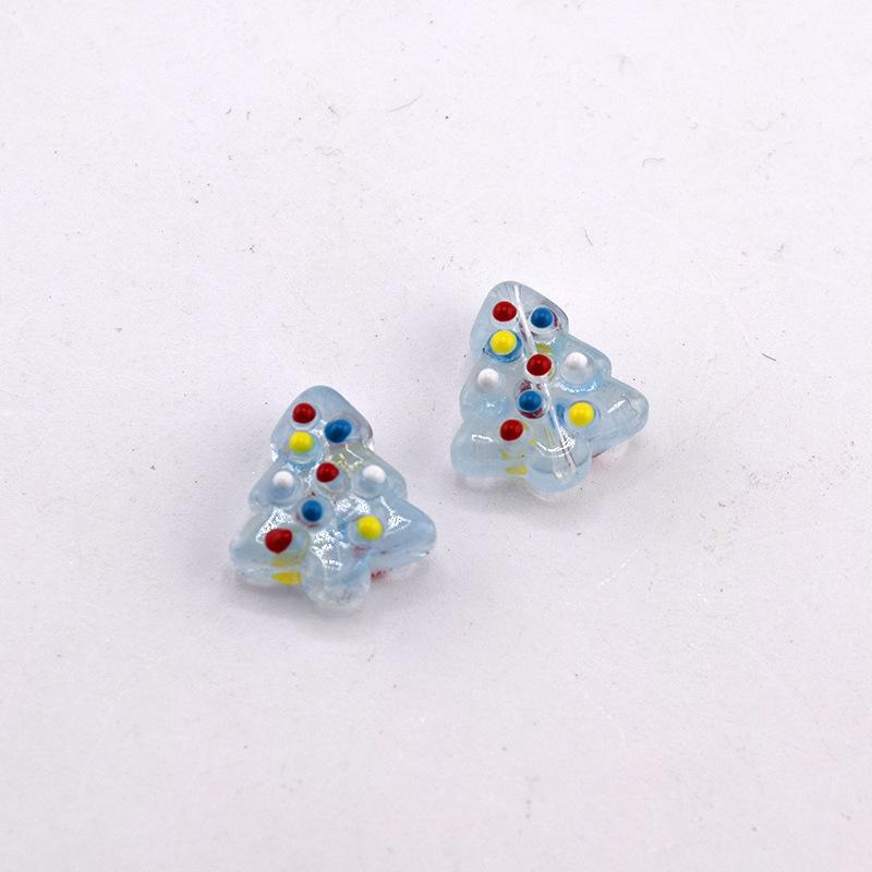 

10Pcs Colorful Mini Christmas Tree Glass Beads Loose Christmas Bracelet Necklace Beaded Handmade Jewelry Diy Making Accessories