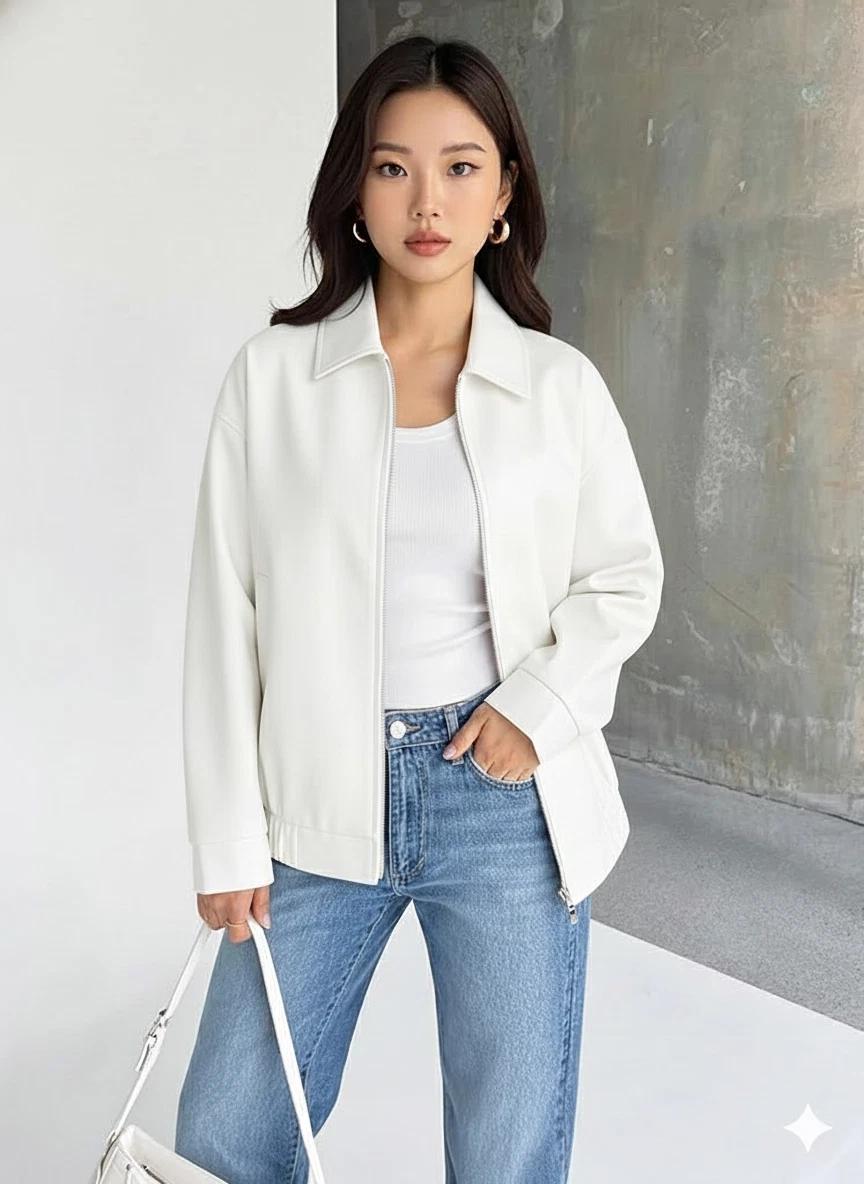 

Повседневная кожаная женская куртка-бомбер, посадка, натуральная ручная работа, белая, стильная, из овчины 3XL белый