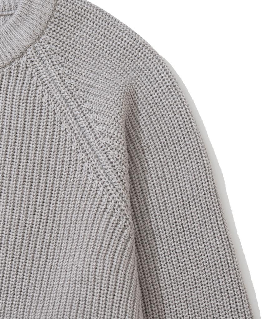 Knitted [Knitted X Fashion Planet] Cotton Waffle Round Cardigan Grey
