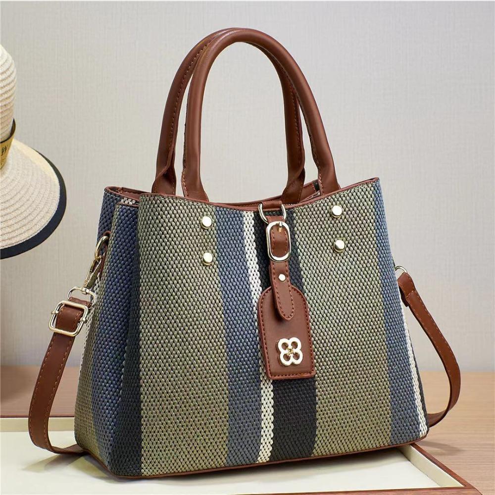 New women's bag bag texture handbag messenger bag shoulder bag embossed cross-border women's bag large-capacity contrasting color bags