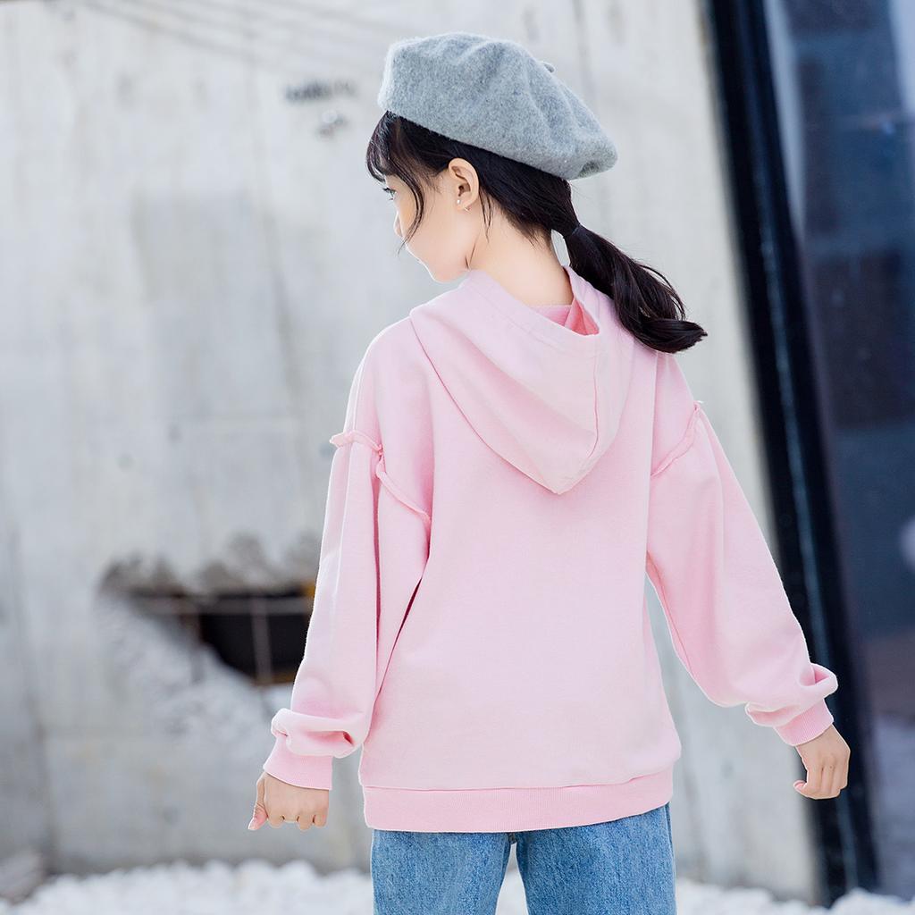 Girl's Pink Hooded Sweatshirt