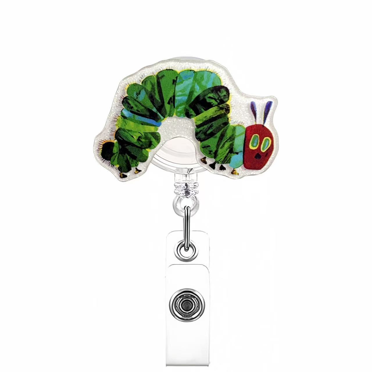 

Acrylic Glitter Badge Reel Retractable ID Holder for Nurse Doctor Fun Novelty Card Lanyard Keychain