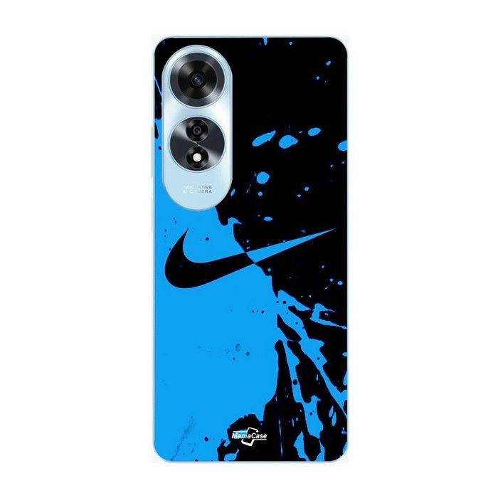 Coque de téléphone - MANIACASE - Oppo A60 - Couleur noir et bleu - Silicone TPU - Motif nike logo